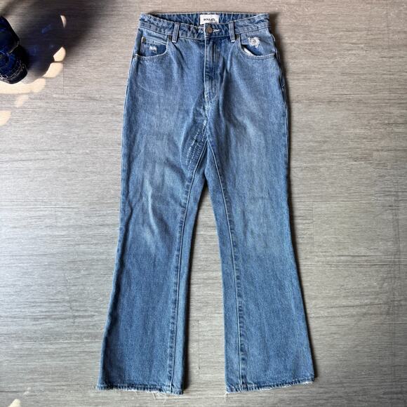 Rolla's Distressed Bootcut Jeans Womens 26x28 100% Cotton Light Wash Denim - Picture 1 of 12